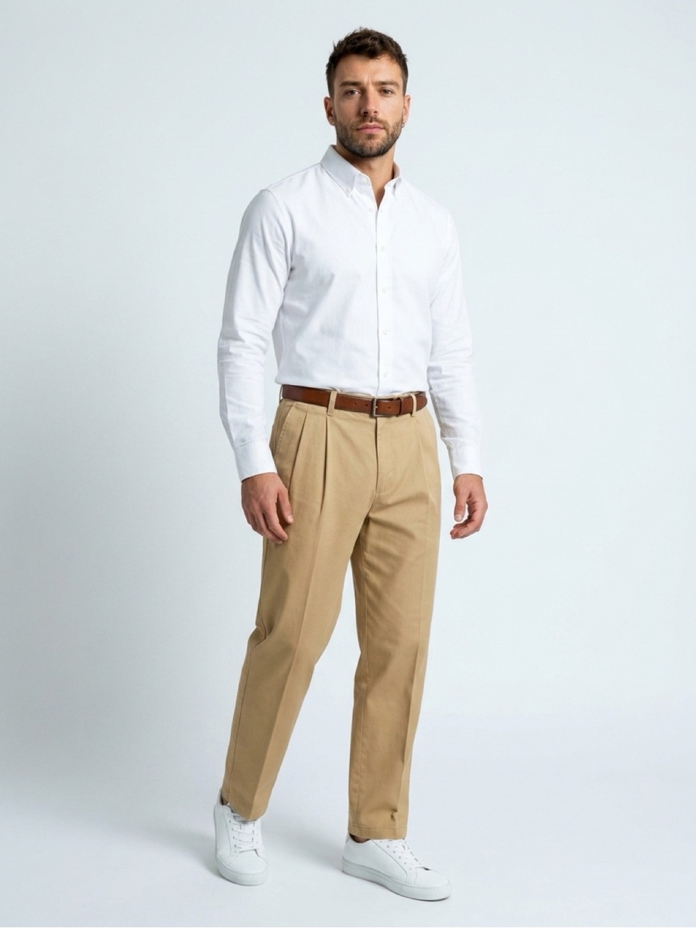 Polo Ralph Lauren Andrew Pants Men’s 40x30 Khaki Pleated Chino 100% Cotton